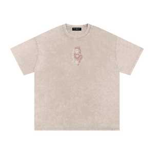 Camiseta Negra de Manga Corta para Hombre con Estampado de Personaje Samurái en la Espalda, Estilo Urbano, Corte Regular, 100% Algodón, Cuello Redondo - Product Image 2