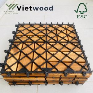Viet Wood Vietnam Acacia Waterproof Anti-Slip Outdoor <b>Interlocking</b> <b>Floor</b> <b>Tiles</b> Contemporary Design Matt Finish 5-Year Warranty - Product Image 6