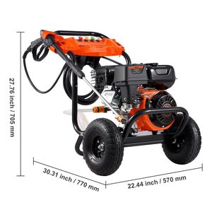 เครื่องฉีดน้ำแรงดันสูงแบบใช้แก๊ส 3500 PSI 2.6 GPM พร้อมปั๊มอะลูมิเนียมและหัวฉีด 5 แบบ - Product Image 6
