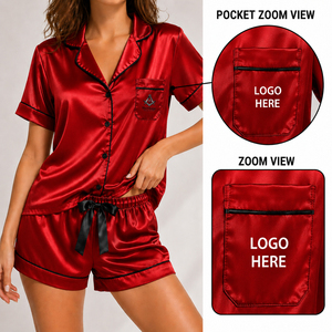 Pyjamas pour femmes personnalisés brodés Alpha Kapa HMR OEM ODM, confortables et relaxants, ensembles de pyjamas à col en V - Product Image 5