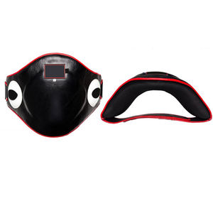 Protège-ventre de boxe en PU noir et rouge OEM, équipement de protection unisexe, résistant à l'usure, équipement d'entraînement d'arts martiaux BY Five B Sports - Product Image 2
