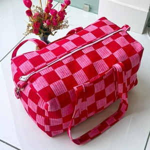 Sac de voyage en coton de luxe fait main, style bohème, imprimé à la main, grand format, avec fermeture éclair, de haute qualité, vintage, pour le sport, les voyages, la gym, pour femmes - Product Image 1