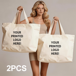 Custom Canvas Tote Bag Reusable Shopping Shoulder Bag Printed Logo Solid Large Capacity Supermarket Travel Daily Use Bangladesh - Product Image 6