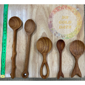 Cucharas de Cocina de Madera, Nuevo Diseño 2025, Resistentes y Suaves, Utensilios de Madera Natural, Mejor Precio 99, Datos Dorados - Product Image 2