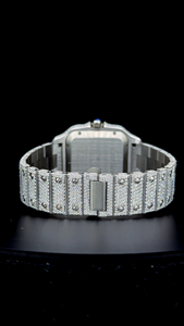 Montre de luxe à chiffres romains sertie de diamants - Montre pour homme en moissanite VVS - Bijoux personnalisés style streetwear en gros - Product Image 5