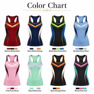 Débardeur Sportif Femme MEGAMAPLE à Dos Nageur, Color Block, Séchage Rapide, Imprimé par Sublimation, Tricoté, Respirant, Coupe Ajustée pour l'Entraînement - Product Image 4