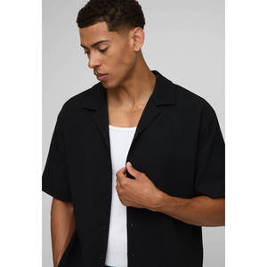 Chemise Courte Homme Fine de Haute Qualité à Manches Courtes, Style Professionnel, Noire, Tendance, Nouvelle Collection - Product Image 6