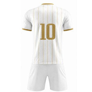 Premium Sublimation Soccer Jersey Custom Logo Team Name Gold Pinstripe Football Uniform - Product Image 3