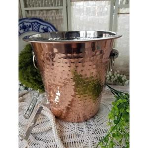 Seau à glace en cuivre martelé antique de 5 litres avec poignées dorées, style américain, qualité alimentaire, pour accessoires de bar - Product Image 5