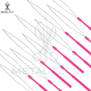Professional Pink Hair Extension Loop <b>Needle</b> Tool Wire <b>Threader</b> Pulling Hook for Micro Ring Link Beads Salon Tools - Product Image 5