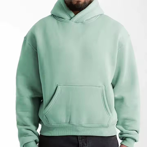 เสื้อฮู้ดผู้ชายสีเหลืองอ่อน ผ้าฝ้าย 100% เฟรนช์เทอร์รี่ ทรงพูลโอเวอร์ สีพื้น แขนปกติ ถักทอ น้ำหนัก 420 กรัม ปรับแต่งได้ - Product Image 3