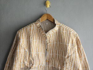 Chaqueta de estar por casa para mujer, 100% algodón, cuello mandarín, manga larga, estampada, informal, para primavera, tela suave tejida, diseño con botones. - Product Image 2