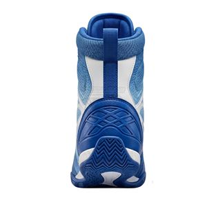 Botas de boxeo azules sublimadas de media caña con cordones, antideslizantes, de cuero de alta calidad, calzado de lucha libre, zapatos de boxeo - Product Image 3