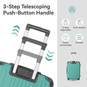 Set di Valigie Rigide in ABS Leggero a 3 Pezzi Verde Fresco con Ruote Girevoli, Lucchetto TSA e Manico Telescopico Regolabile - Misure 20'' 24'' - Product Image 2