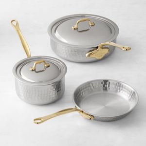 Professional Copper Hammered Sauce <b>Pan</b> With Lid Brass Handle Kitchen Cookware Pot Wholesale Supplier India OEM Export Bulk OEM - Product Image 6