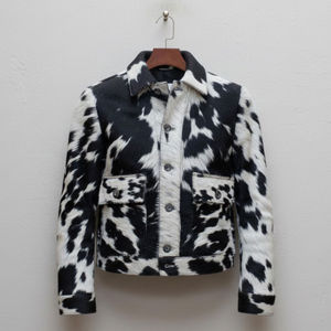 Chaqueta de Invierno de Cuero Auténtico para Hombre, Estilo Western, Resistente al Viento, Transpirable, de Alta Calidad, con Pelo Natural de Vaca - Product Image 1