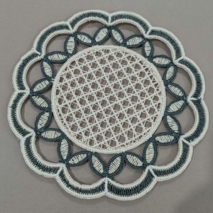 Handmade Floral Scalloped Placemat and Charger <b>Plates</b> From Vietnam Factory for Dining Table Set of <b>Mats</b> & Pads - Product Image 1
