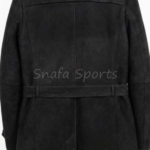 Wholesale <b>Men's</b> <b>Shearling</b> Black Sheepskin Leather <b>Jacket</b> with Fur Collar Classic and Trendy Winter Wear leather <b>Jacket</b> - Product Image 5