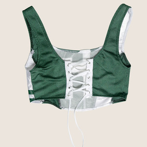 Custom Women Mesh <b>Panel</b> Football Inspired Crop Top Lace Up Back Y2K Streetwear Tank OEM ODM Summer Sports Women's Shirts Supply - Product Image 5
