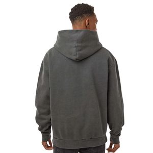 Men Pigment Black Heavyweight Pullover Hoodie, Premium <b>Thick</b> <b>Fleece</b> Sweatshirt, Casual Oversized Hooded Top for Winter Comfort - Product Image 3