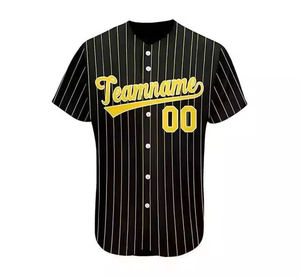 Custom Baseball Jersey Unisex Short Sleeve Striped V-Neck Moisture-Wicking Polyester Adult All Seasons Teamwear 3D Pattern - Product Image 6