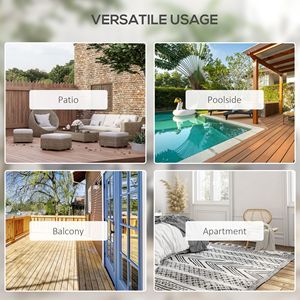 Set di 4 Sedie Pieghevoli da Esterno per Patio con Braccioli, Struttura in Metallo, Colore Marrone Misto Chiaro - Product Image 6