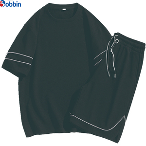 Custom New Fashion Summer Set With <b>Strips</b> shorts set Unisex Trendy Summer Men's Short Sleeve Suit Fashion Casual Sports Suit - Product Image 4