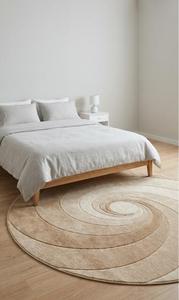 Luxury Modern Spiral Hand Tufted Wool Anti-Slip Medium Pile Area Rug Soft Abstract <b>Carpet</b> Cotton Canvas Backing Living Room - Product Image 2