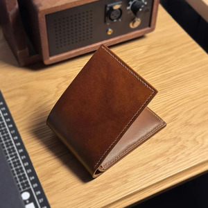 Handmade mens leather <b>wallet</b> bifold slim RFID <b>secure</b> card holder bulk supplier OEM custom branding export in pakistan - Product Image 1