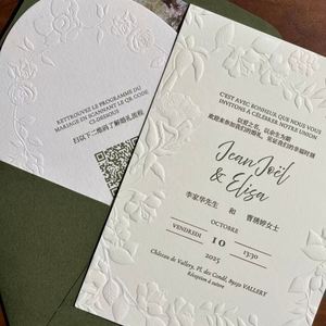 Juego de Tarjetas con Logotipo Grabado en Relieve, Papel de Algodón, Impresión Tipográfica, para Invitaciones de Boda, Corporativas, Regalos y Papelería de Marca - Product Image 4