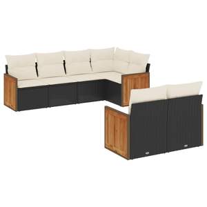 Conjunto de Sofás de Jardín en Negro y Blanco Crema - Product Image 2