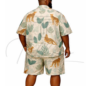 Ensemble de chemises hawaïennes de haute qualité, nouvelle mode, décontractées, imprimé jungle, manches courtes, pour hommes, été - Product Image 6
