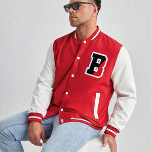 Blouson universitaire homme grande taille, style baseball, personnalisable (couleur, logo), en laine et viscose, à capuche, broderie, tissu léger - Product Image 3