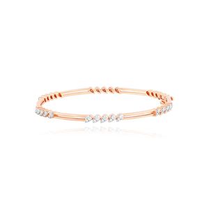 Rose Gold Pear Diamond Double Bar Station Bangle Diamond <b>Name</b>: - Product Image 2