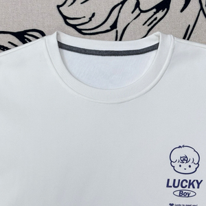 Felpa <span class=keywords><strong>bianca</strong></span> con scollo rotondo e scollo spesso per il calore e il comfort dell'autunno maglione Pullover da uomo e donna con logo <span class=keywords><strong>semplice</strong></span> - Product Image 3