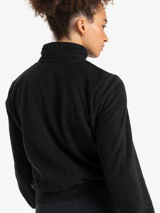 Sweat-shirt polaire léger à quart de zip pour femme, coupe courte, vente en gros - Product Image 3