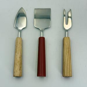 Utensilios para Cortar Queso de Acero Inoxidable Plateados con Mango de Madera y Resina para el Hogar, Hotel, Juegos de Queso para Cocina - Product Image 1