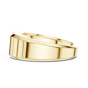 Bague de mariage pour homme en or jaune avec diamant taille émeraude cultivé en laboratoire, sertie clos, design solitaire moderne et luxueux - Product Image 2