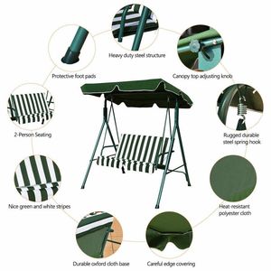 2-Person Weather Resistant <b>Canopy</b> <b>Swing</b> for Patio for Porch <b>Garden</b> Backyard or Lawn - Product Image 6