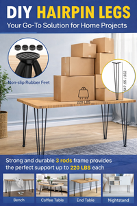 22-inch Iron Furniture Legs with Easy Installation 880lb Load Heavy Duty Stainless Steel Modern DIY Dining Desk EDPTBL023 - Product Image 6