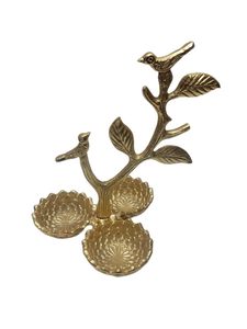 Plateau de service décoratif en métal doré en forme d'oiseau pour fruits secs avec bols, idéal pour la décoration de la maison et des repas - Product Image 4
