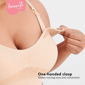 Soutien-gorge d'allaitement sans fil respirant en nylon et élasthanne, mains libres, pour la maternité post-partum, bretelles réglables - Product Image 2