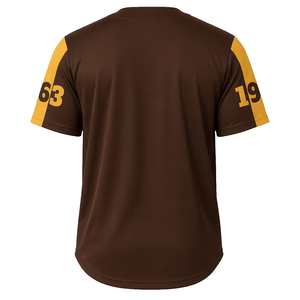 Maillot de baseball pour homme Iota Phi Theta marron doré, 1963, avec lettres grecques, boutons sur le devant, manches courtes, pour fraternité, confrérie, équipe sportive - Product Image 4