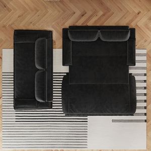 Divano letto Queen da 186 cm, convertibile 3-in-1, in velluto, nero, multifunzionale, vecchio SKU W1885S00050/W1 - Product Image 6