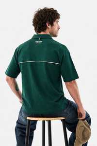 Camiseta de Golf de Manga Corta con Cierre para Hombre ONETEN APPARELS, Verde Sólido, Logotipo Bordado, Poliéster, Tejido de Punto, Secado Rápido, Informal - Product Image 2