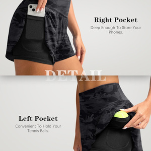 Vêtements de sport pour femmes 2 en 1 avec shorts intégrés, personnalisation de la marque, vêtements de sport athlétiques pour l'entraînement, la course et les séances d'exercice - Product Image 3