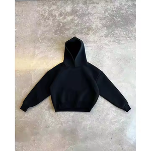 Wholesale Blank <b>Plain</b> <b>Men</b> Hoodies <b>Black</b> Oversized Pullover Unisex Custom Logo Fleece <b>Sweatshirt</b> Private Label Bulk Size Fit - Product Image 2