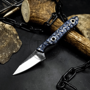 Couteau utilitaire compact fixe pour l'extérieur, pointe tombante, lame droite, EDC, manche intégral en acier à haute teneur en carbone, manche en résine noire, usage industriel - Product Image 2