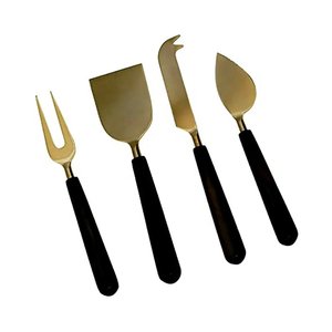 Ensemble trancheur à fromage et épandeur à beurre en acier inoxydable avec poignées en marbre blanc et noir, compatible lave-vaisselle, pour utilisation sur table à manger - Product Image 6