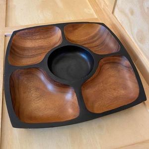 Bandeja de madera Bon Appetit para servir, con estampado decorativo de letras, forma cuadrada, bandeja para aperitivos y galletas, bandejas decorativas hechas a mano para suministro de cafeterías - Product Image 4